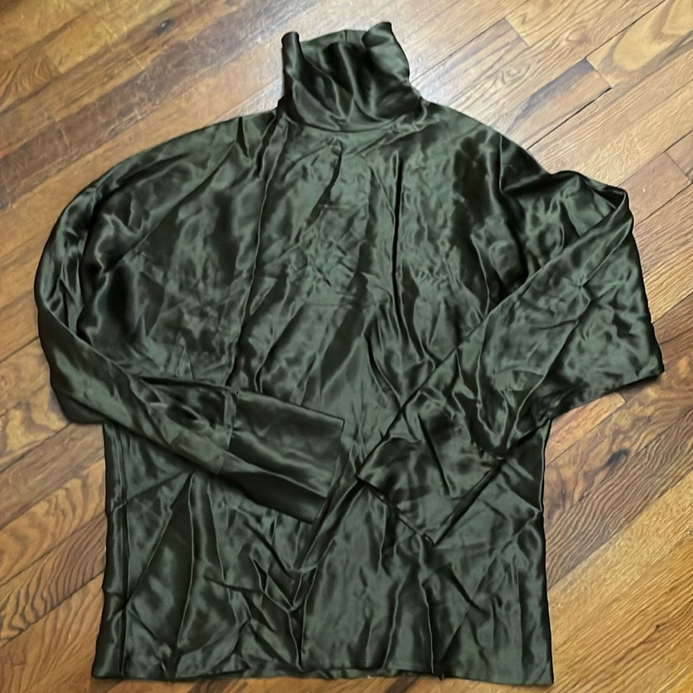 Silk turtleneck blouse